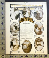 1905 HORLICK'S FOOD MALTED MILK DRINK HEALTH MEDICAL RACINE FARM AD FC3620* 