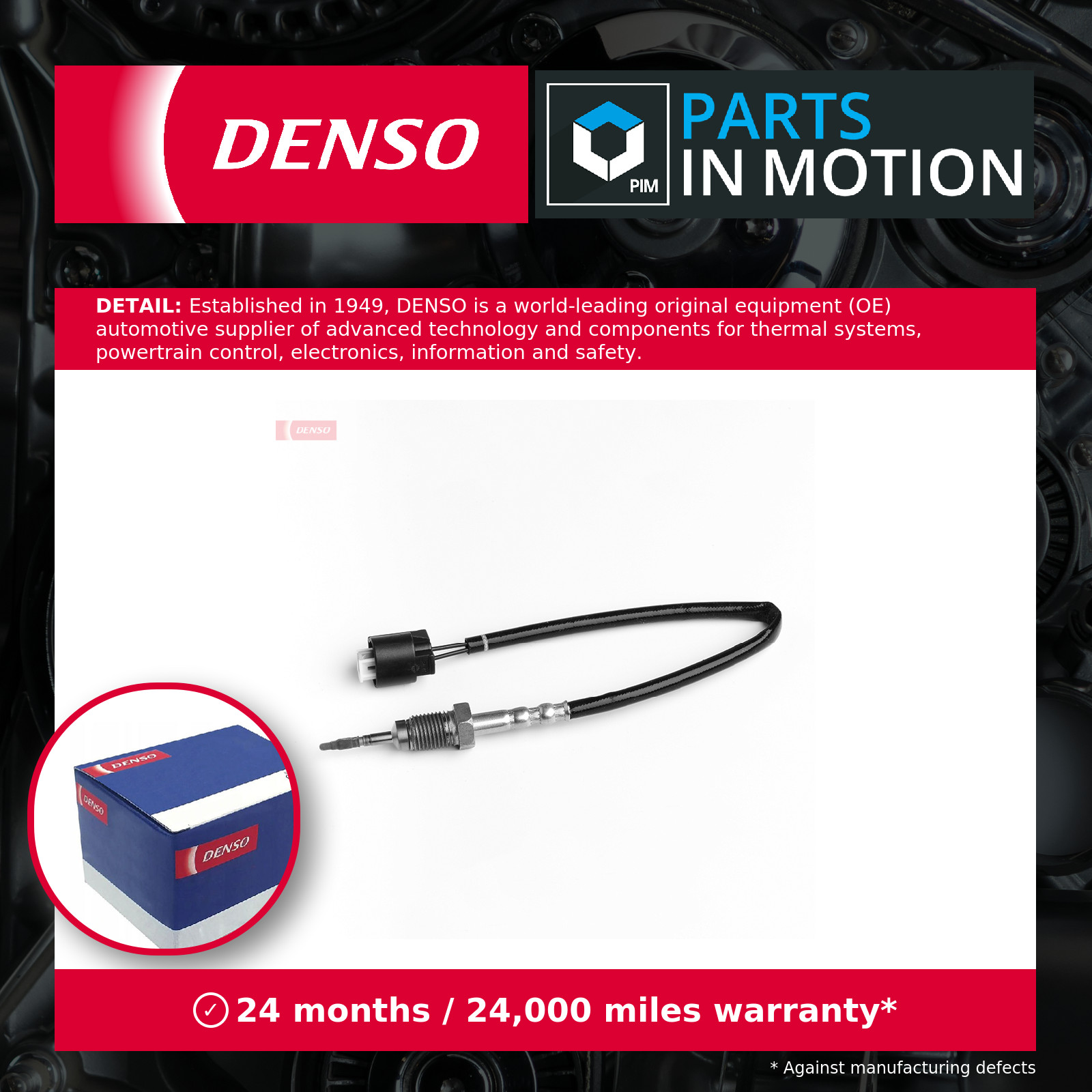 Exhaust Temperature Sensor fits BMW 635D E63, E64 3.0D Post Cat 07 to 10 Denso