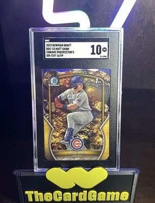 2023 Bowman Draft Chrome Matt Shaw #BDC-33 Gold Nugget Die-Cut /49 SGC 10. Cubs.