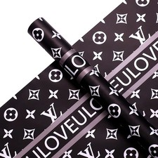Flower Wrapping Paper, Korean Paper , Waterproof, 20 sheets per pack, BLACK