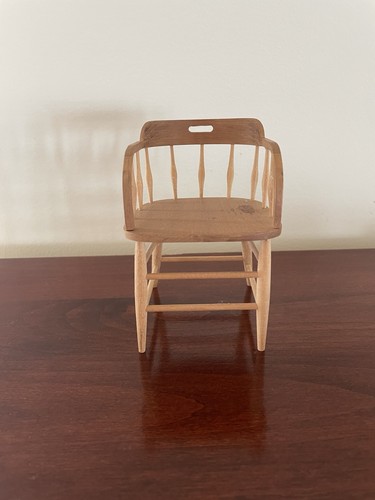 Vintage Dollhouse Miniature WARREN DICK Artisan Wooden Chair Signed W. Dick '68