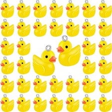 40 Mini Resin Duck Charms, DIY Pendants for Bracelets, Necklaces, Keychains