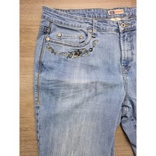 Faded Glory Stretch Bootcut Jeans Women's Size 16x30 Embroidered Light Wash