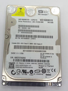 WESTERN DIGITAL *WD1600BEVS-22RST0* 160GB* SATA HDD Notebook 2,5 Zoll #NFP1794