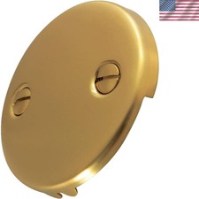 Brushed Brass Bathtub Overflow Plate 3-3/16 Inch - Stylish  Functional Addition