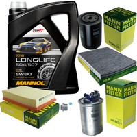 Mann Inspektionspaket 5L Mannol Longlife 504/507 5W-30 FüR Seat Ibiza II 1.9 Sdi