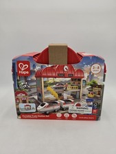Hape Portable Train Station Set Wooden Railway Playset 40 Pieces 3-8 Years