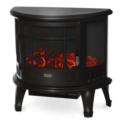 LIVIVO Kensington Electric Fireplace Black Heater with LED Flame Effect - Image 1 of 4