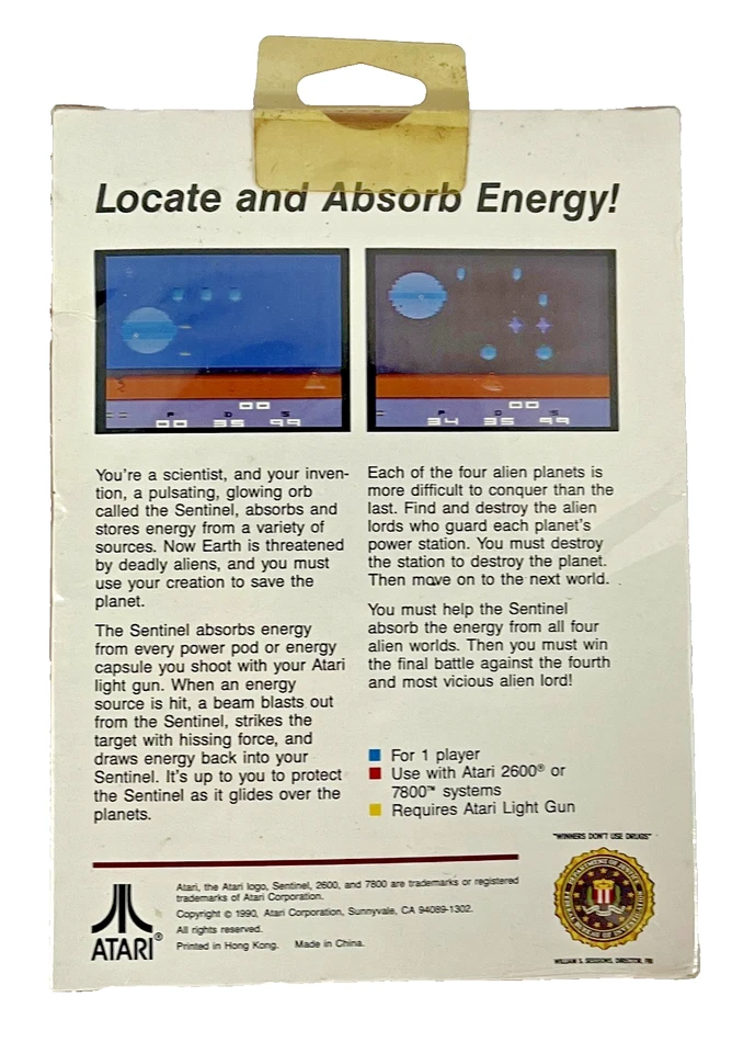 Sentinel (Atari 2600, 1990)  - New FACTORY Sealed   - Image 2 of 3