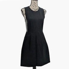 Madewell Black Ponte LBD Women 2 Sleeveless Dress and Bow Necklace Office Career