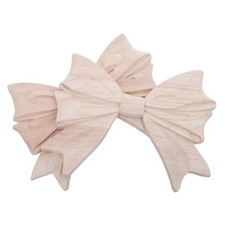 2pcs Wood Carved Onlay: Blank Vintage Bow Appliques