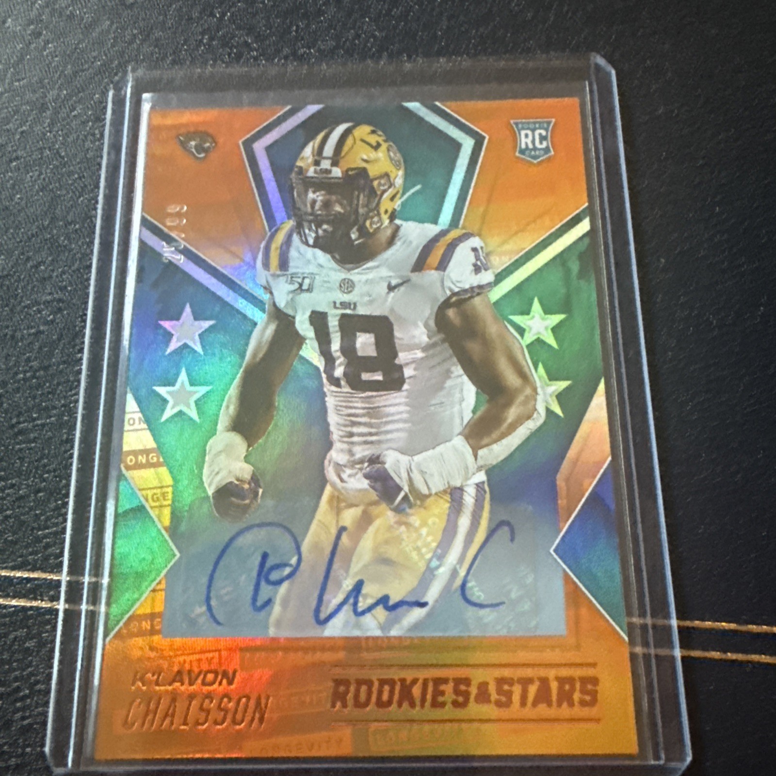 K'Lavon Chaisson Panini Rookies & Stars #186 Longevity Signature-Orange