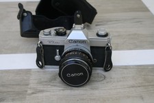 VINTAGE CANON TLb 35mm CAMARA AND 50mm LENS WITH LEATHER COVER