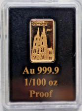 FIDSCH: 5 Dollars 2021: K&Ouml;LNER DOM, 1/100 oz 9999 GOLD, BARRENM&Uuml;NZE, PP, S24