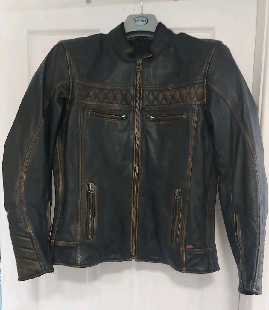 JTS Ladies leather motorcyle jacket Size 14 UK