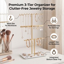 3 Tier Jewelry Organizer Stand Jewelry Holder For Necklaces Bracelets Earri ZLXX