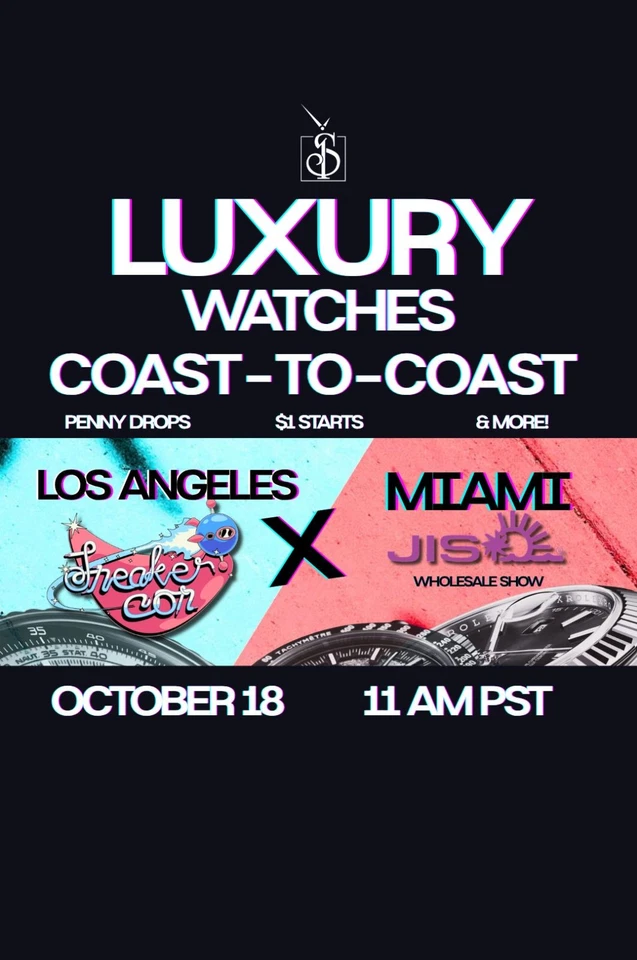 SNEAKERCON x JIS💸 $1 STARTS LUXURY WATCHES 🔥 Rolex, Omega, Breitling ⌚
