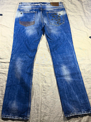 Vintage Roberto Cavalli Main Line Men's Grommet Eyelet Archive Jeans Y2K 36x32.5