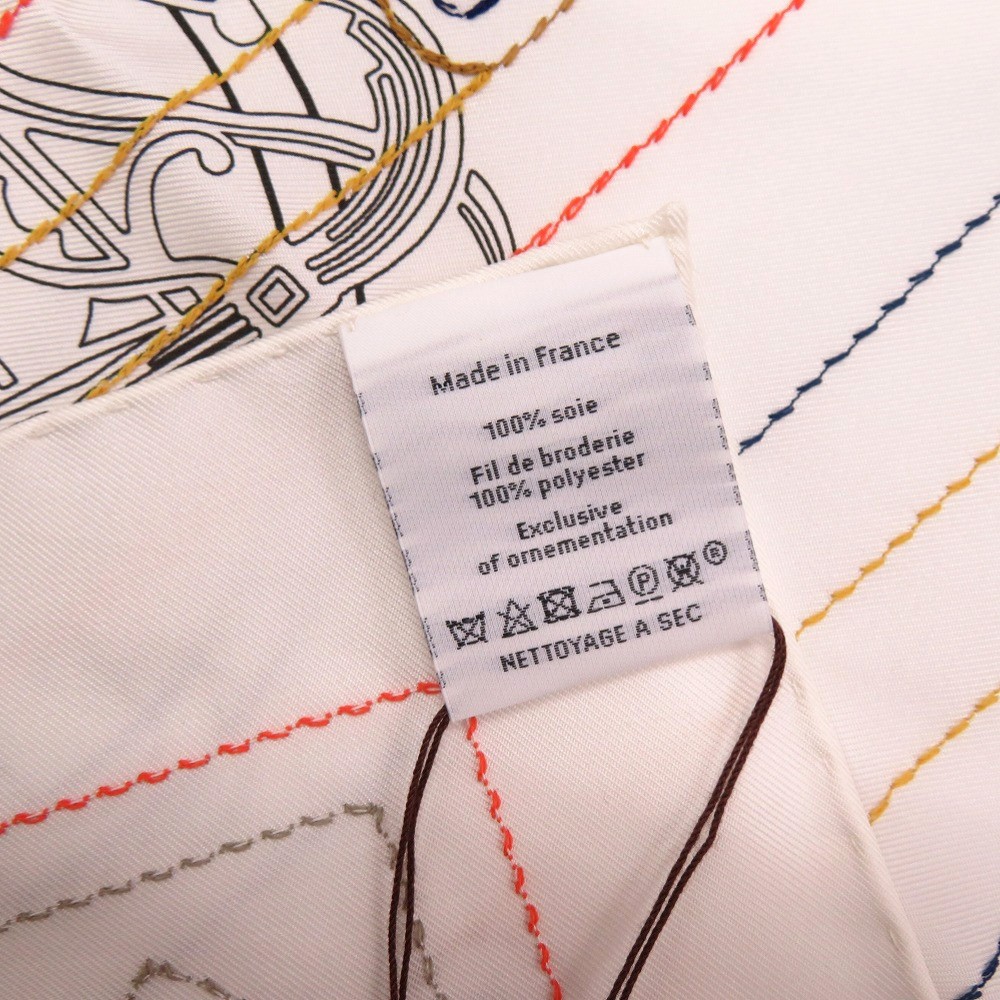 AUTHENTIC HERMES H594275S 08 with embroidery Carre90 Exlibris Blode Sangle image 3