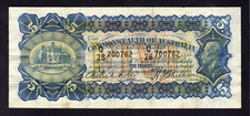 Australia R-43.. (1932) Five Pounds - Riddle/Sheehan.. KGV Portrait.. aVF