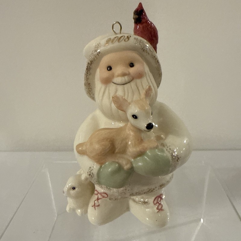 Lenox 2008 Annual Santa Woodland Friends Christmas Ornament 