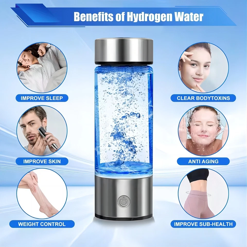 Hydrogen Rich Generator Water Bottle Alkaline Ionizer Anti-Oxidation Maker Cup - Image 3 of 4