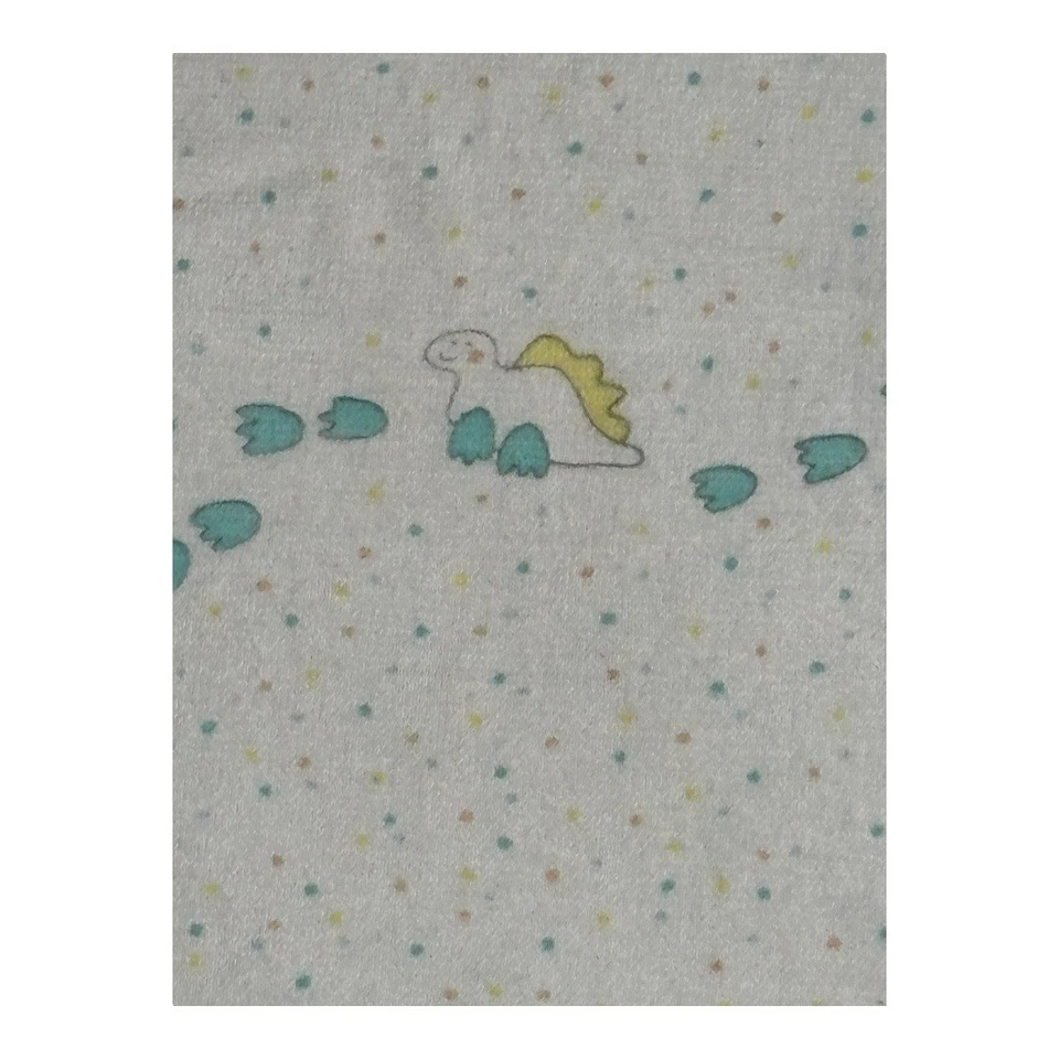 Manta bebé Carter's vintage 100 % algodón dinosaurios y estampados de patas blanco verde Foto 3 de 4