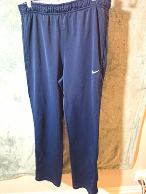 Nike Athletic Dept. Men's Navy Athletic Pants Size Medium Straight Leg Drawstrin