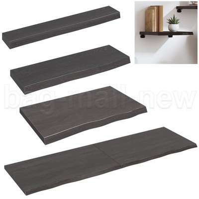 Wandregal Massivholz Eiche Wandboard Schweberegal Holzregal Regal - Dunkelbraun