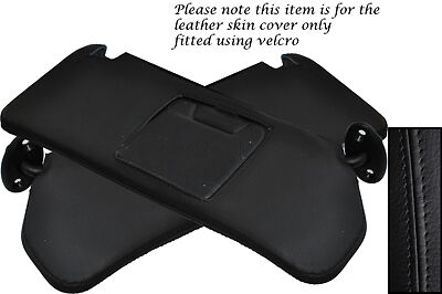 BLACK STITCHING FITS TOYOTA SUPRA MK4 1993-2002 2X SUN VISORS LEATHER COVERS - Picture 1 of 3