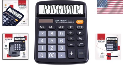 Professional 12-Digit Dual Power Calculator with Large Display & Quick Response - Picture 2 of 8