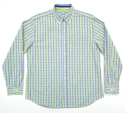 J. McLaughlin Men's Large Check Long Sleeve Button Down Shirt Multicolor