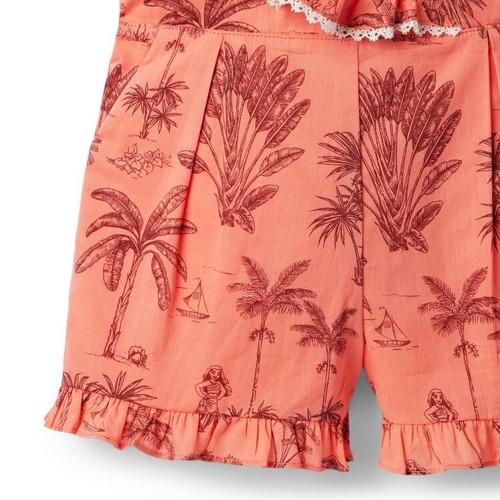 Janie and Jack Island Rose Palm Toile Moana Romper Girls 8 - Picture 5 of 7