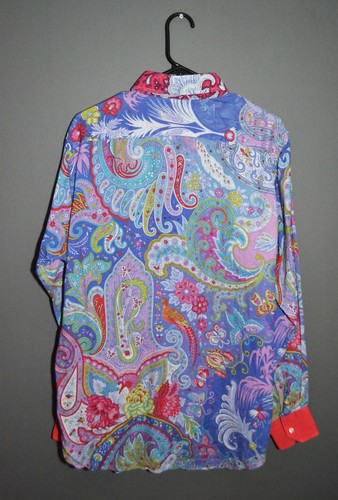 Camisa Etro Italia Lino Paisley Estampado Animal Mitológico 43 L XL - Imagen 11 de 14