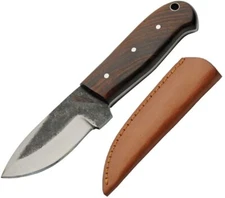 Rite Edge Galley Skinner Fixed Knife 3.25" Stainless Steel Blade Brown Wood