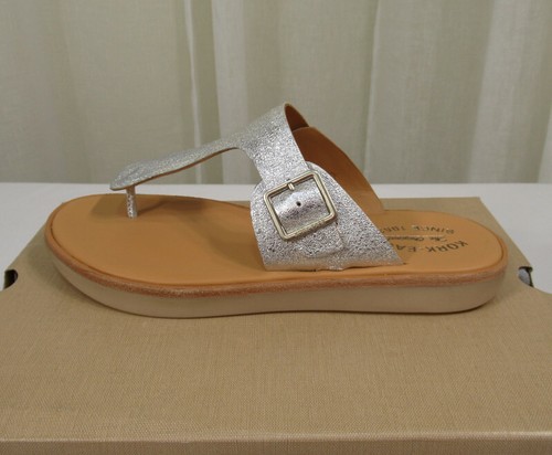Nuevo en caja Kork-Ease Belmont Cuero Correa Tanga Plataforma Sandalia Talla 9 Plata Metálica - Imagen 7 de 12