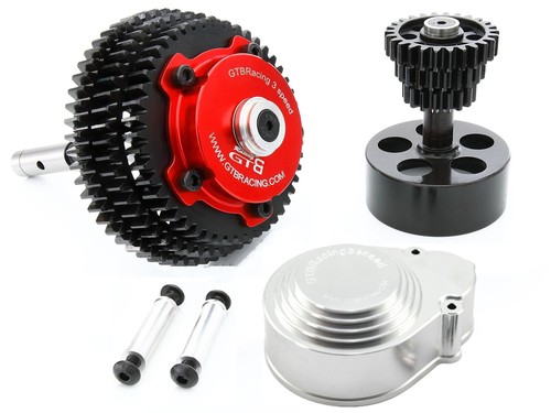 GTB 3 Speed Metal Gear Transmission Kit Generation II with Cover for HPI Baja 5B - Afbeelding 1 van 6