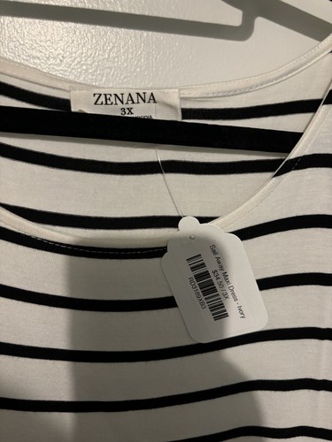 Zenana Maxi Dress, Women’s 3X Ivory And Black - Picture 2 of 3