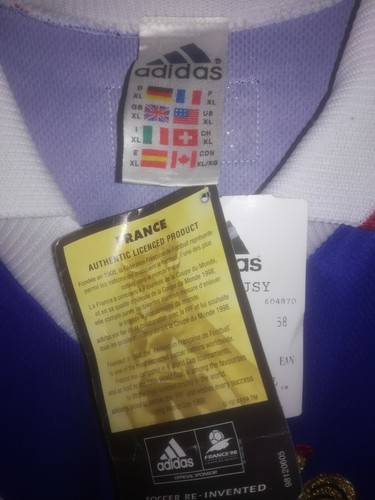 FRANCE 1998 WC BNWT camiseta shirt trikot maillot maglia adidas - Bild 5 von 9