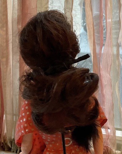 Wunderschönes Bild Lilli Clone in seltenem lachsfarbenem Kleid & Schal mit Fellbesatz / top - Bild 3 von 12