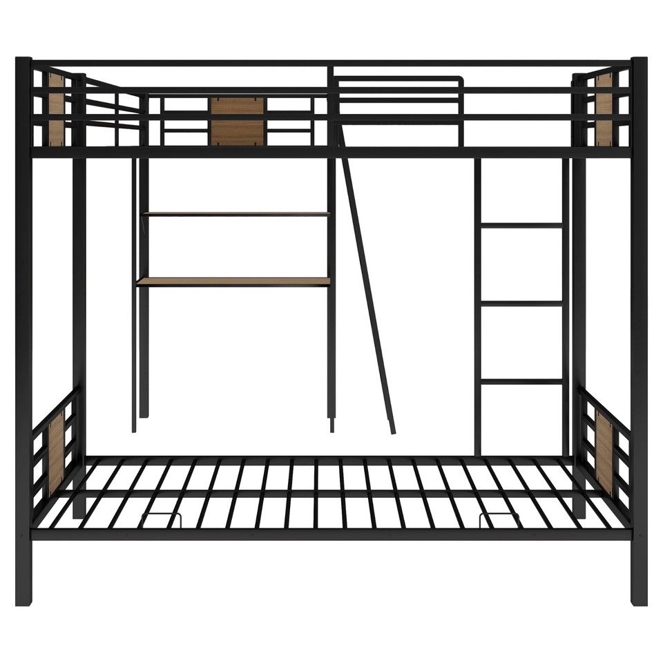 LShaped Twin Bunk & Loft Bed with Desk and Shelf, Brown eBay