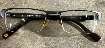 Boss Orange BO 0080 S05 Brown Half Rim Metal Eyeglasses Frames 52-18-140-30 G23
