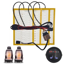 Built-In Car Seat Heater Kit Fit 2 Seats 12V Alloy Wire Heating Pads 3 Levels