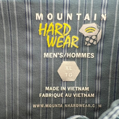 MOUNTAIN HARDWARE Shirt XL Stripe Blue Short Sleeve Men’s XL Button Up Hiking - 第 7/20 張圖片