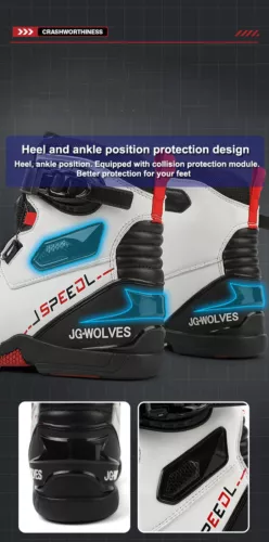 Motorradstiefel Leder Fahrer Schutz Anti Rutsch Off-Road Motorrad Rennschuhe - Bild 17 von 26