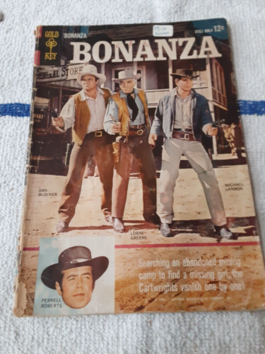 BONANZA #8 Photo TV Western Cover Michael Landon (1964) Gold Key GD - Afbeelding 1 van 5