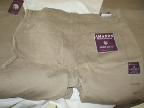 Damenhose neu neu neu mit Etikett hellbraun Denim Größe Amanda Gloria Vanderbilt 14 kurz $ 40