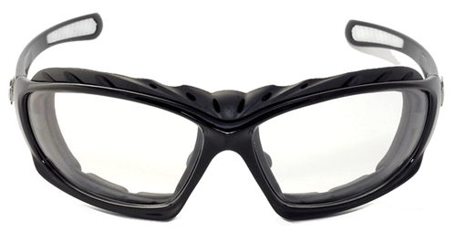 New Men Choppers Foam Padded Sunglasses - Black Frame Clear Lens C49 - Picture 2 of 5