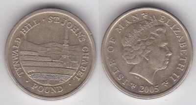 Isle of Man - 1 Pound 2005 VF Tynwald Hill St. John's Chapel  Lemberg-Zp