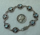 Rainbow Moonstone, Amazing Clasp, Konder #363 New ListingSterling Link Bracelet 5 mm